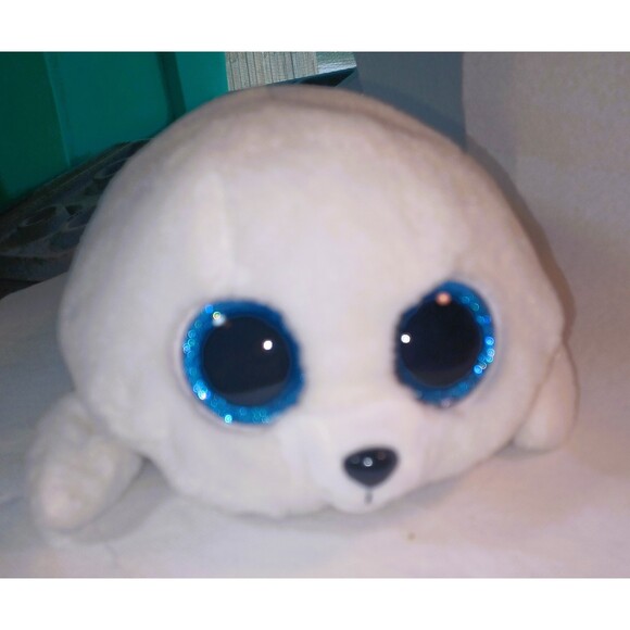 RETIRED  TY beanie Baby Babies Boos Boo's ICY THE SEAL 6 INCH big BLUE eyes - Picture 7 of 8
